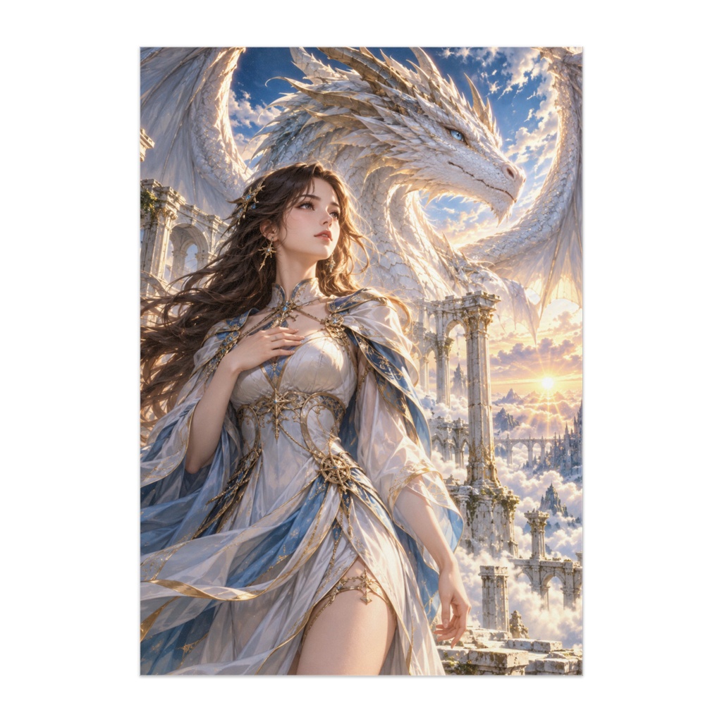 天空竜の目覚め｜SKY DRAGON AWAKENING｜雲上神殿のファンタジーアート