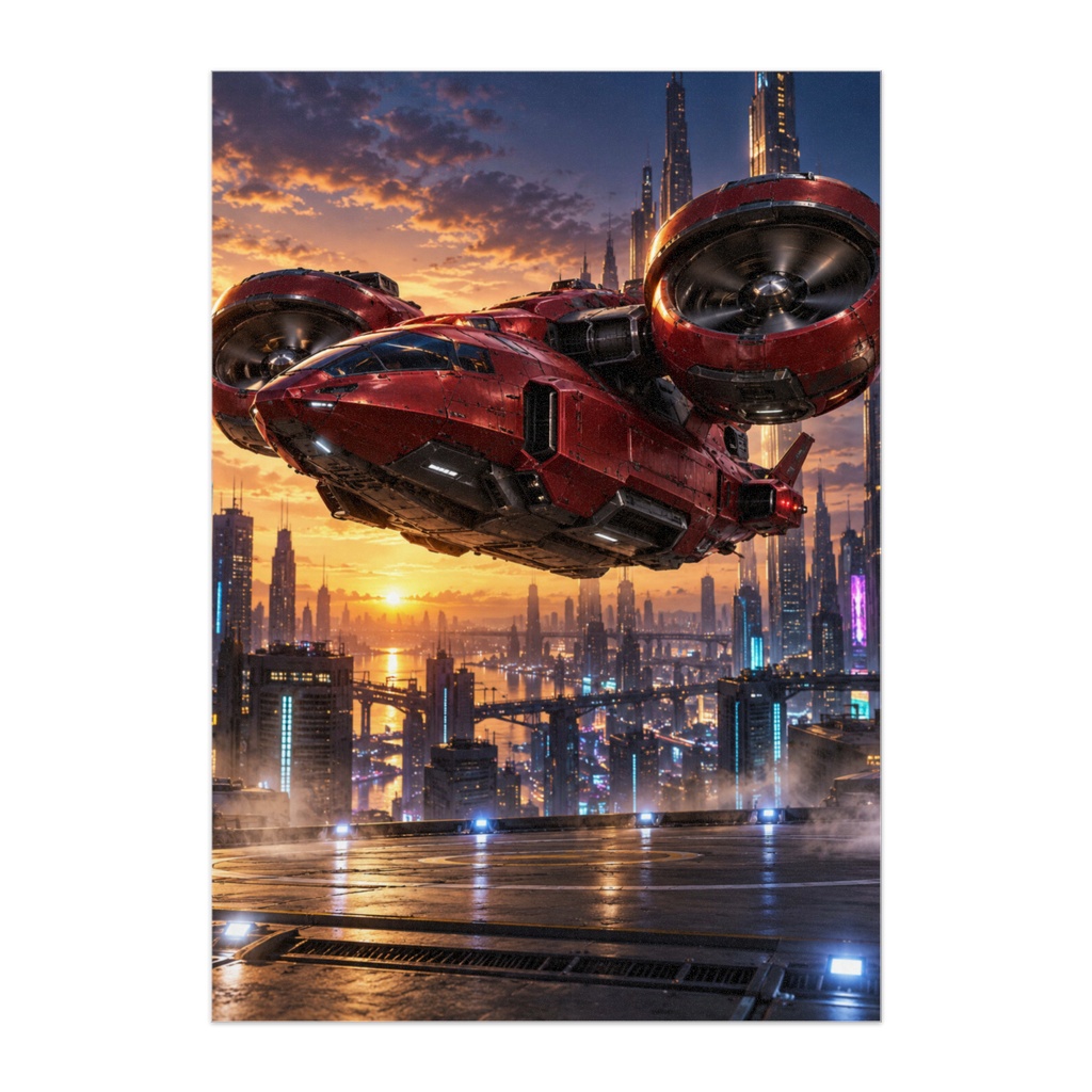 CRIMSON VECTOR|クリムゾン・ベクター — 夕空へ浮上する深紅の機体