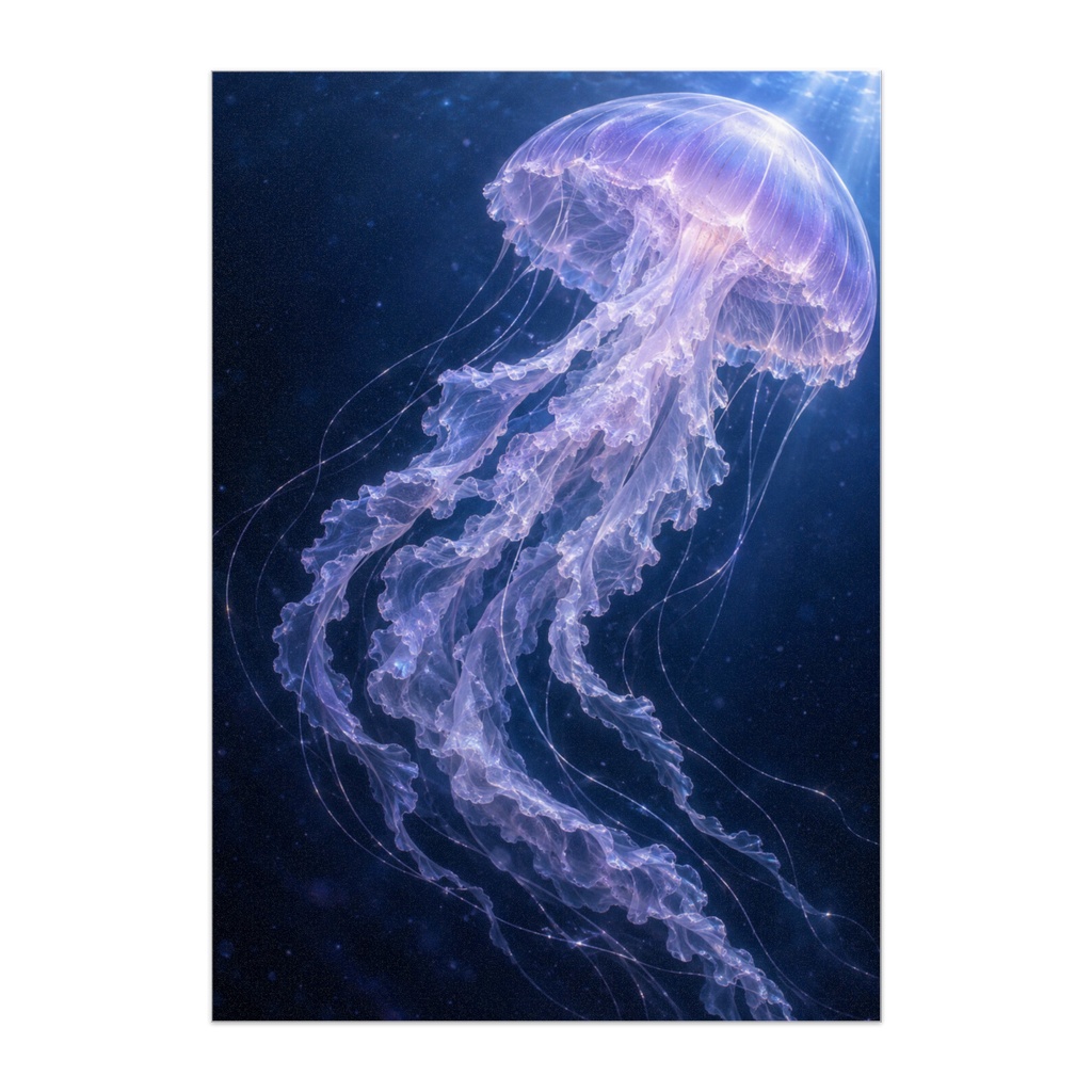 AMETHYST VEIL｜紫水晶のヴェール — 深い青に漂う幻想クラゲ