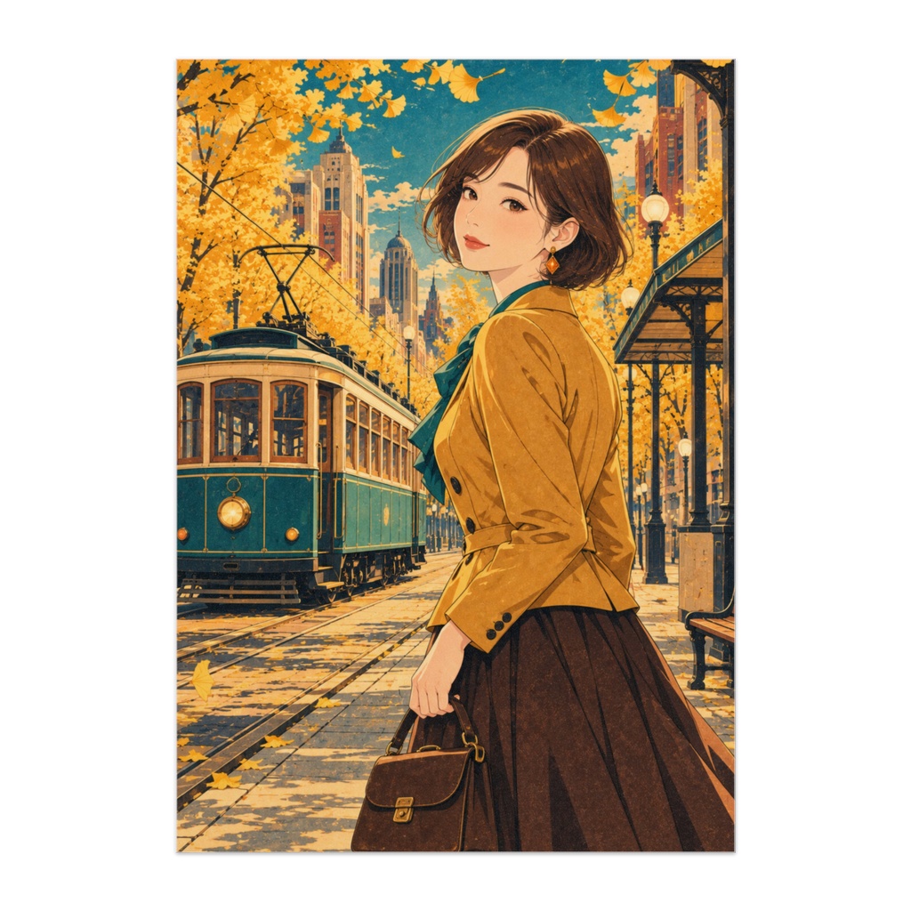 琥珀の停留所｜モガレトロポスター