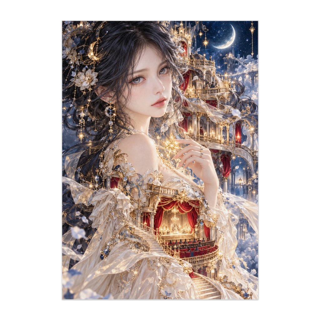 MOONLIT THEATRE｜月夜の劇場｜幻想世界を宿す女性 セミリアルファンタジーアート