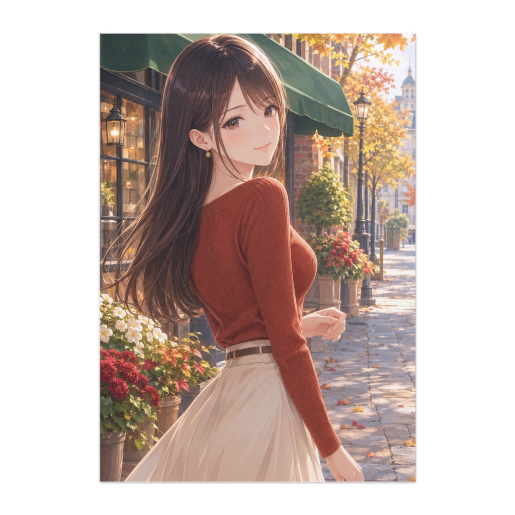 秋色の街角|振り返る微笑み