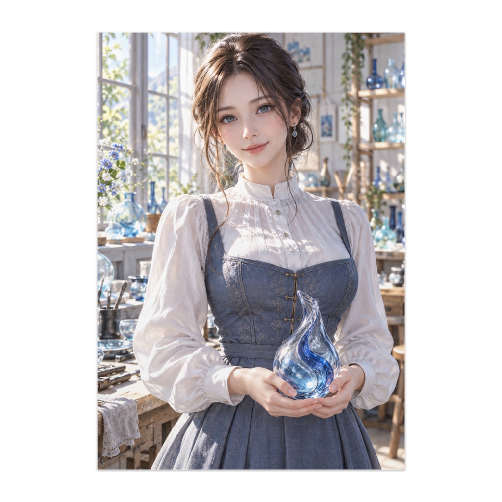 白藍のアトリエ ― 光を抱くガラスの調べ