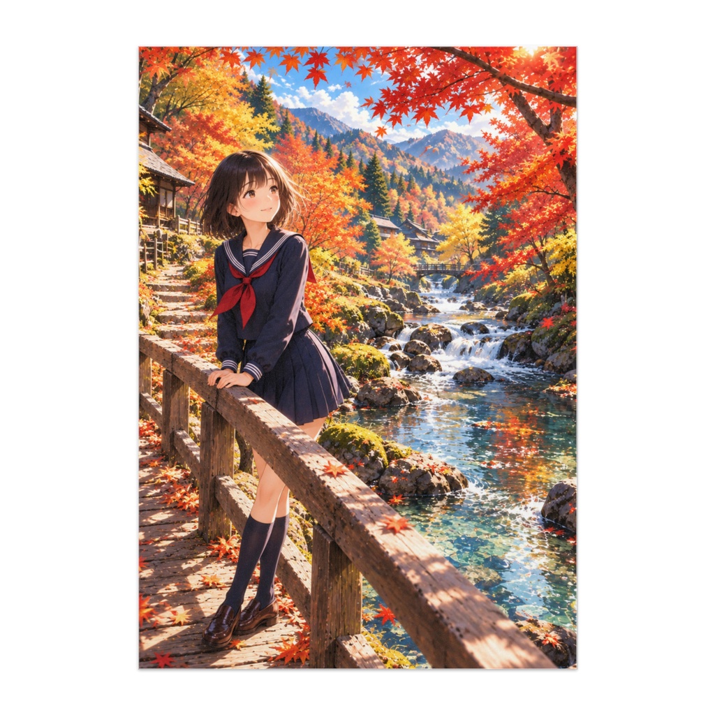 秋色の小径 — AUTUMN PATH｜紅葉と渓流・日本の秋・シネマティックアニメアート
