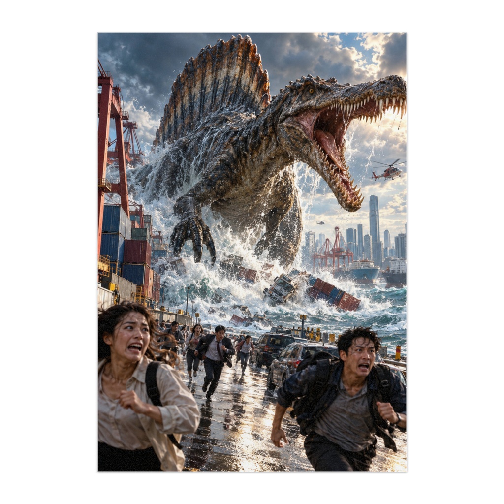 SPINOSAURUS RAMPAGE — 水辺の巨大な脅威|恐竜パニック・シネマティックアート