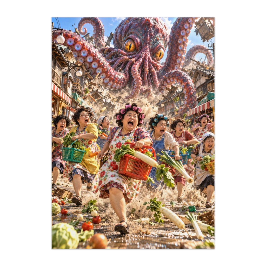 OCTOPUS PANIC — 昭和のおばちゃん、大暴走！｜怪獣パニック・コメディアート
