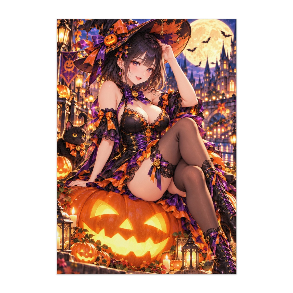 かぼちゃの魔女っ子 — PUMPKIN WITCH|ハロウィン美少女アートポスター