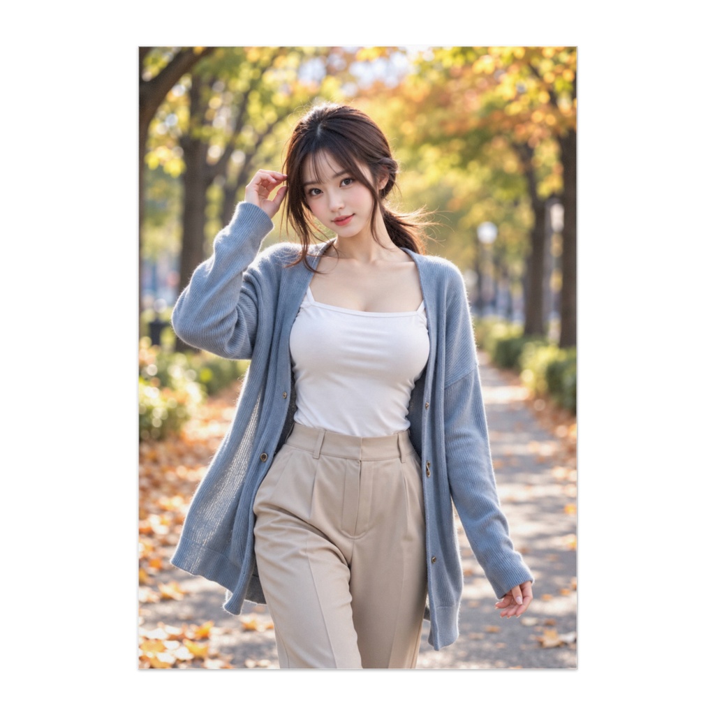 SOFT AUTUMN BREEZE｜秋風に包まれて｜爽やかな秋の美女ポスター