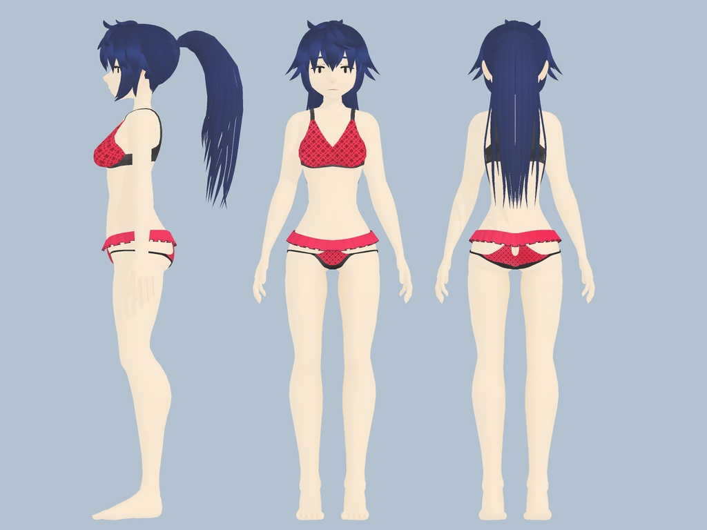 オリジナル3Dモデル ヒノト・テイver3.4+ロールヘアーモデル