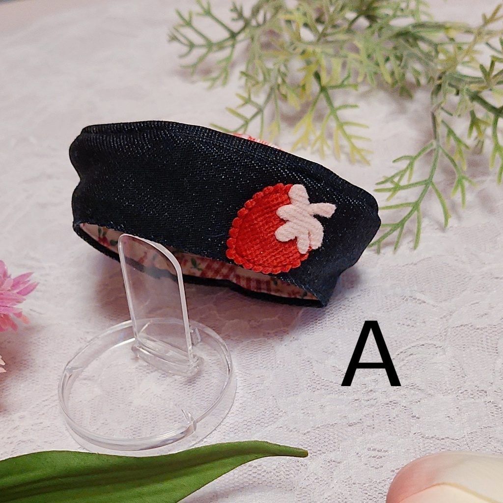 いちごベレー 赤色リボン