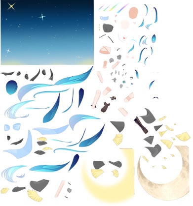 パーツ分け済みPSD 1枚絵 ※商用利用不可