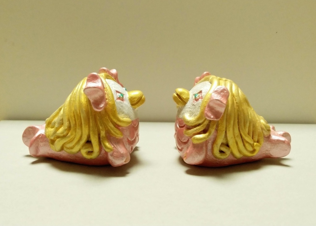 アマビヱ陶器人形(ピンク(髪ゴールド)