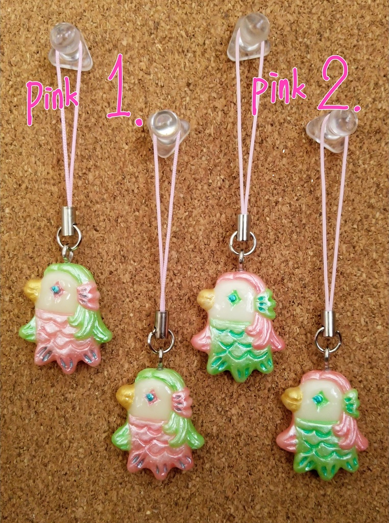 アマビエさまプチマスコット(pink)【疫病退散!御守りに♪】ストラップ付替え無料