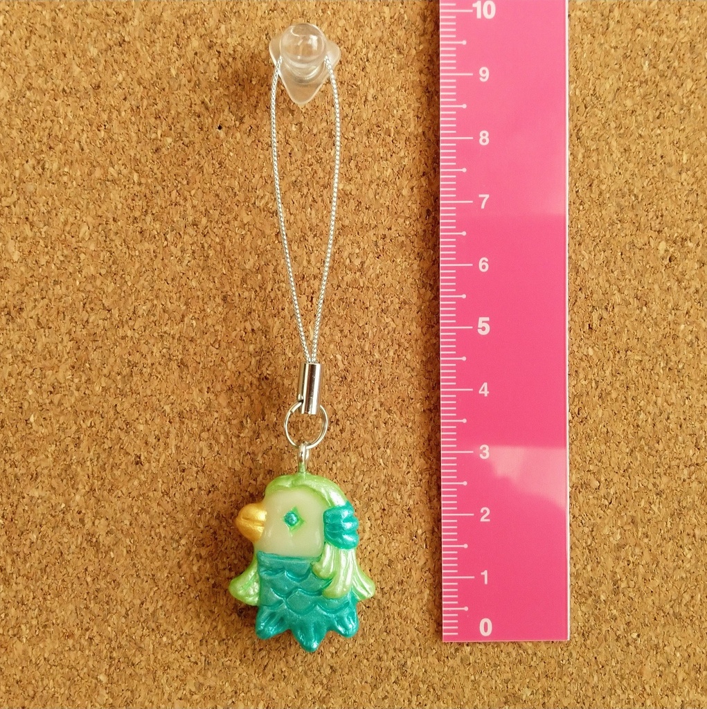 アマビエさまプチマスコット(silver)【疫病退散!御守りに♪】ストラップ付替え無料