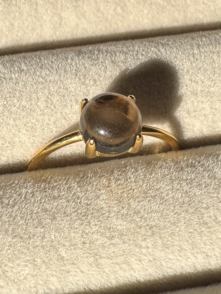 R12　天然石リング(スモーキークォーツ)