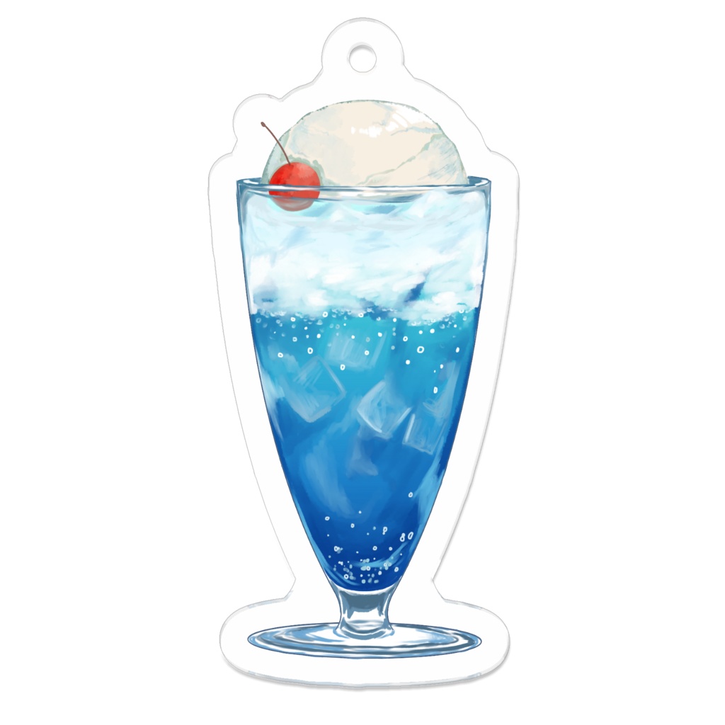 夏空クリームソーダのアクリルキーホルダー