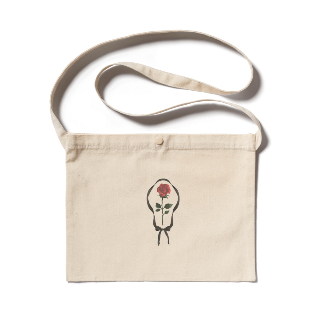 薔薇とリボンのサコッシュ