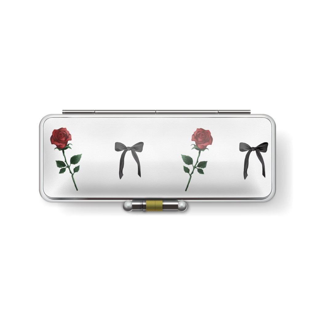 薔薇とリボンの印鑑ケース