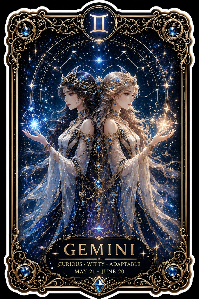 宵闇の十二宮 -Gemini-宵闇を囁く双幻の語り部　 ホログラムスマホステッカー