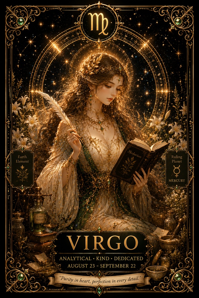 宵闇の十二宮 -Virgo-白銀に祈る星詠みの乙女 ホログラムスマホステッカー
