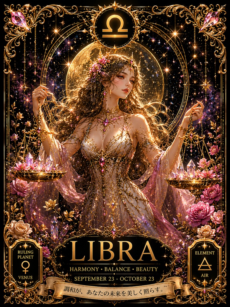 宵闇の十二宮 -Libra- 運命を量る宵月の審判者　ホログラムスマホステッカー