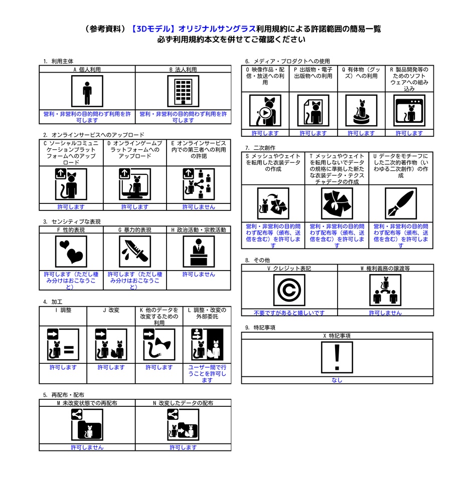 無料【3Dモデル】オリジナルサングラス【VRChat利用想定】