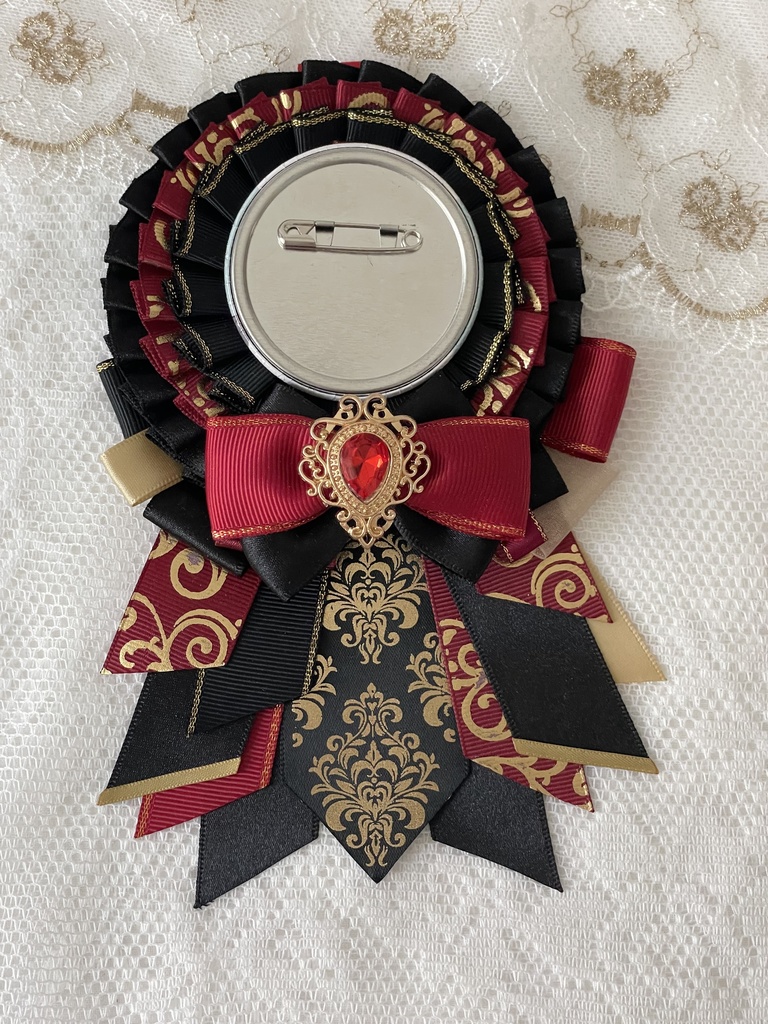 缶バッジ用痛ロゼット レッド×ブラック