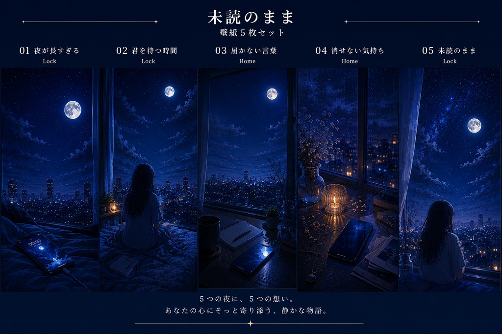 未読のまま｜スマホ壁紙セット（5枚）