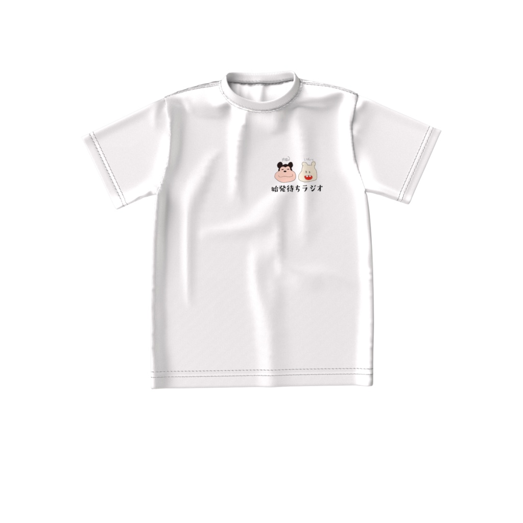 ビッグシルエットTシャツ　白（落書き：始発待ち画）