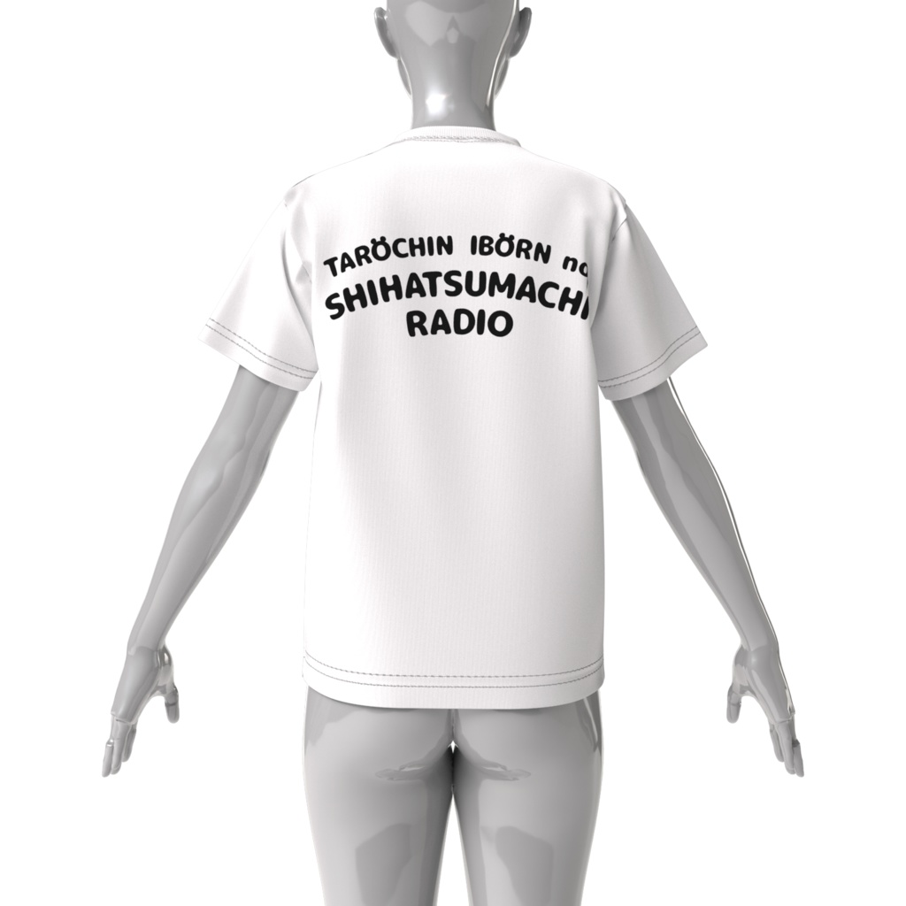 ビッグシルエットTシャツ 白(落書き:始発待ち画)