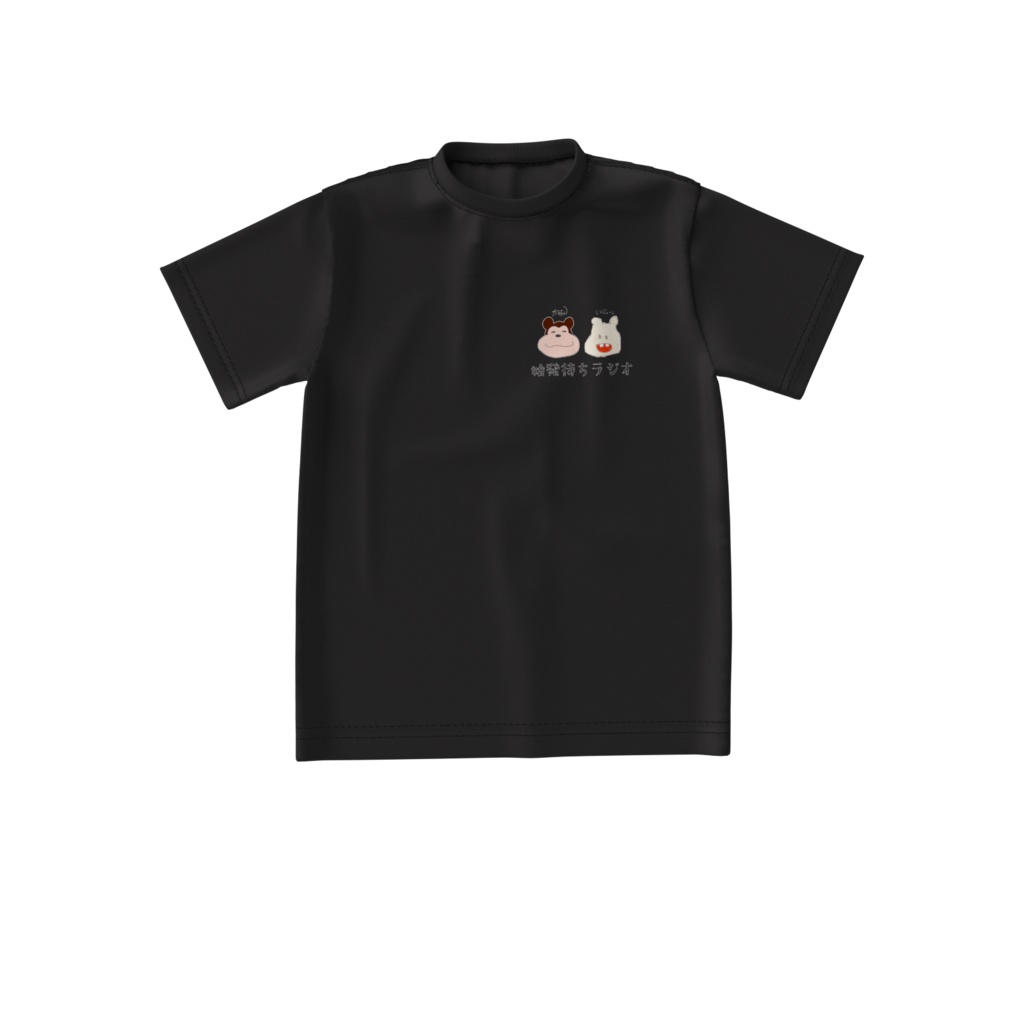 ビッグシルエットTシャツ 黒(落書き:始発待ち画)