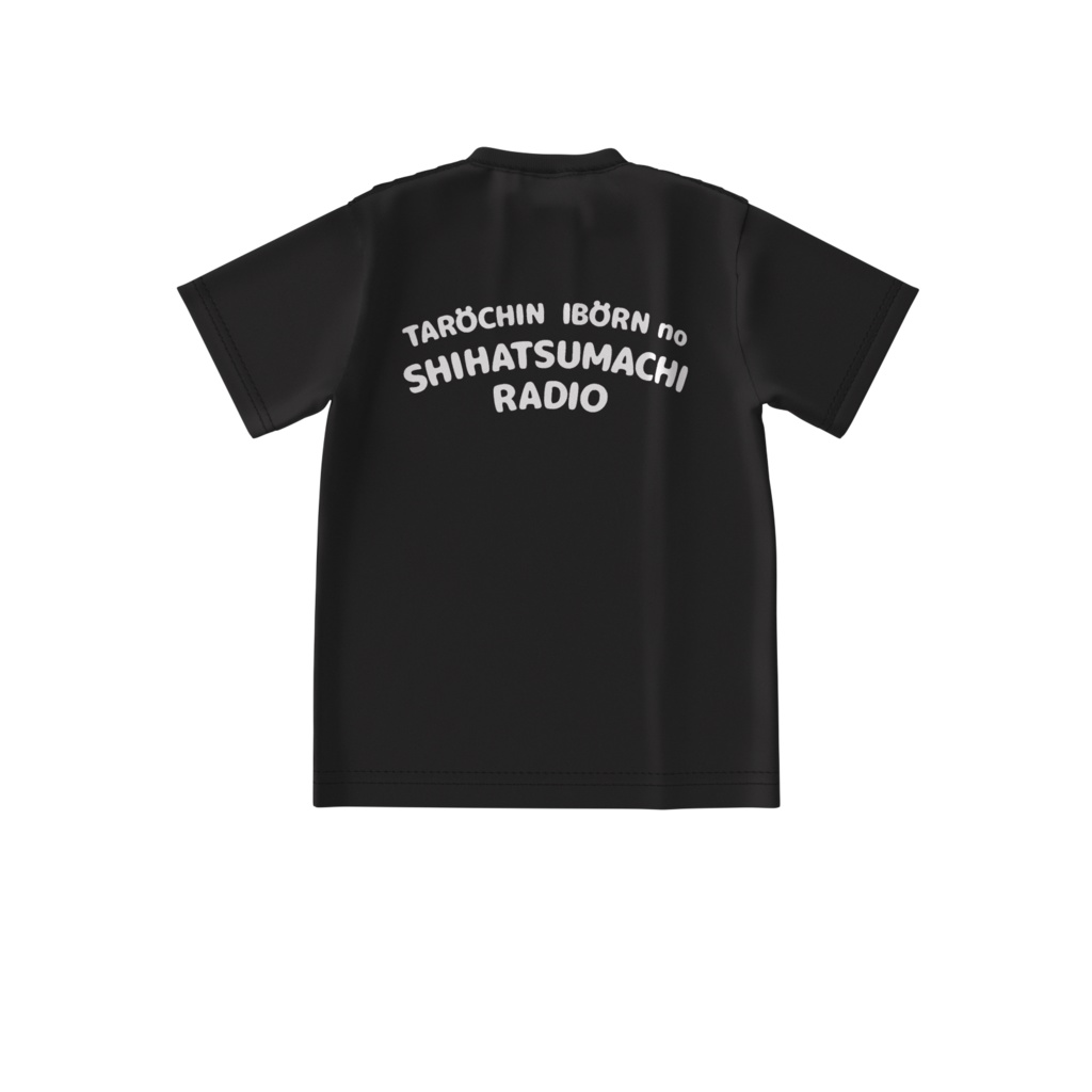 ビッグシルエットTシャツ 黒(落書き:始発待ち画)