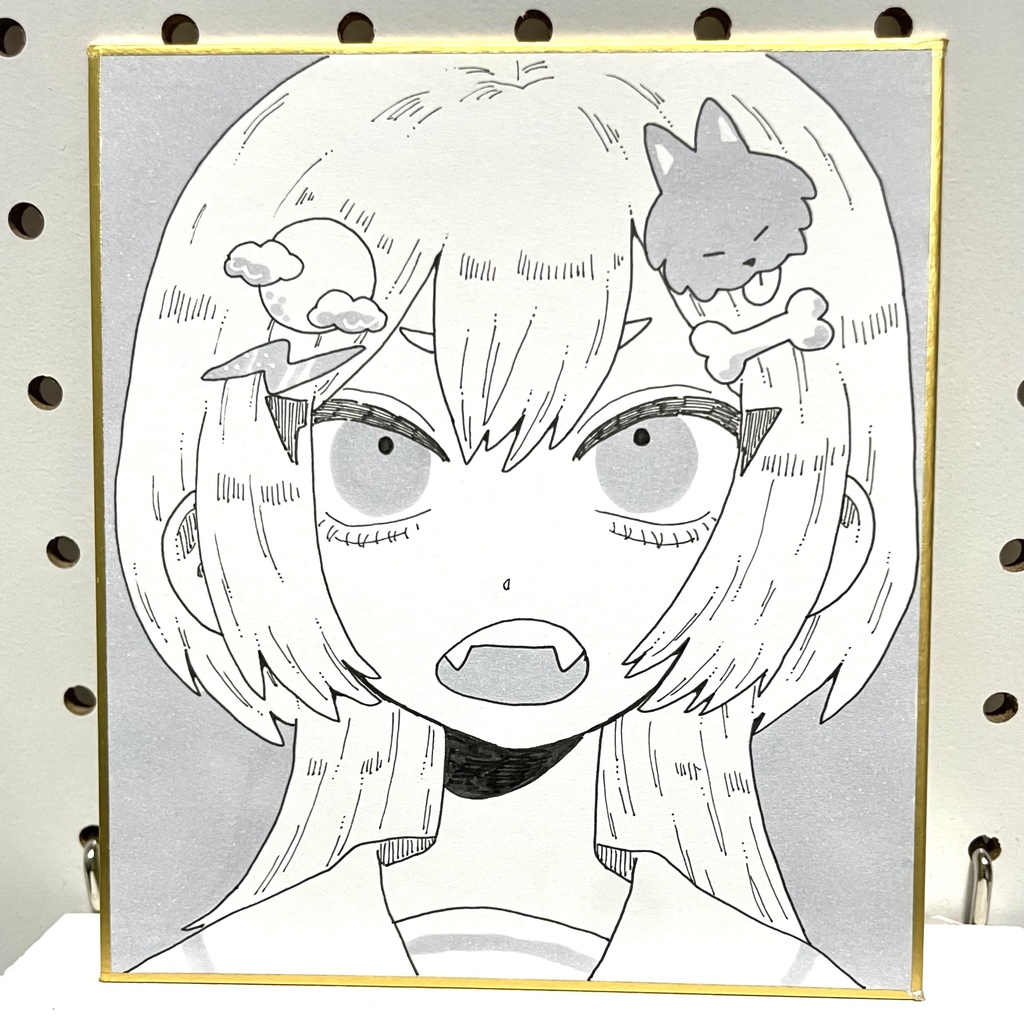 色紙(おおかみ)