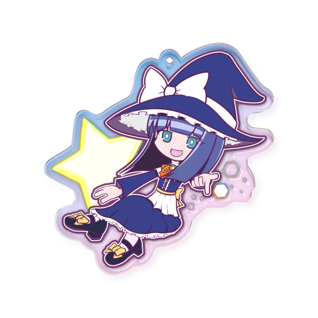 蟹鳴オーロラアクリルキーホルダー - 70 × 70mm