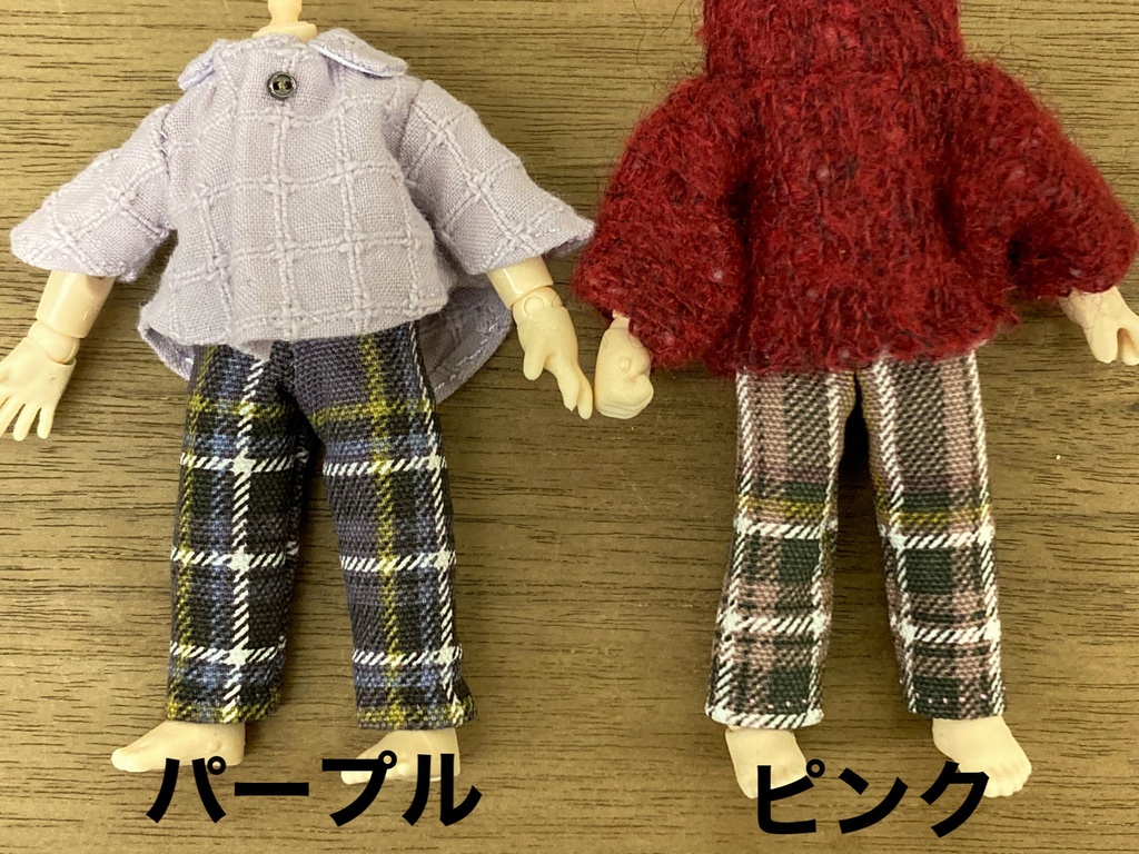 【オビツ11用】タータンチェックパンツ