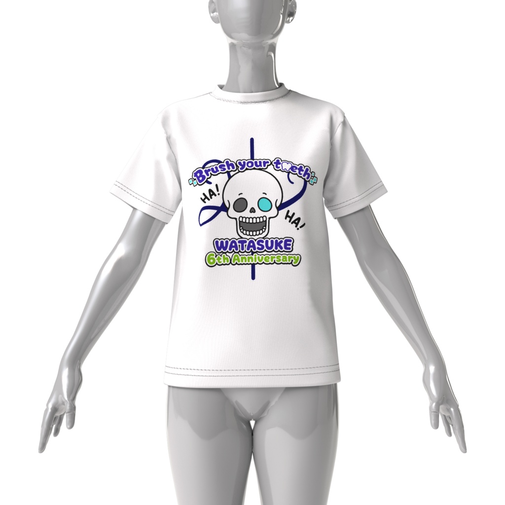 わたすけ6周年記念 Tシャツ(ビッグシルエット白)