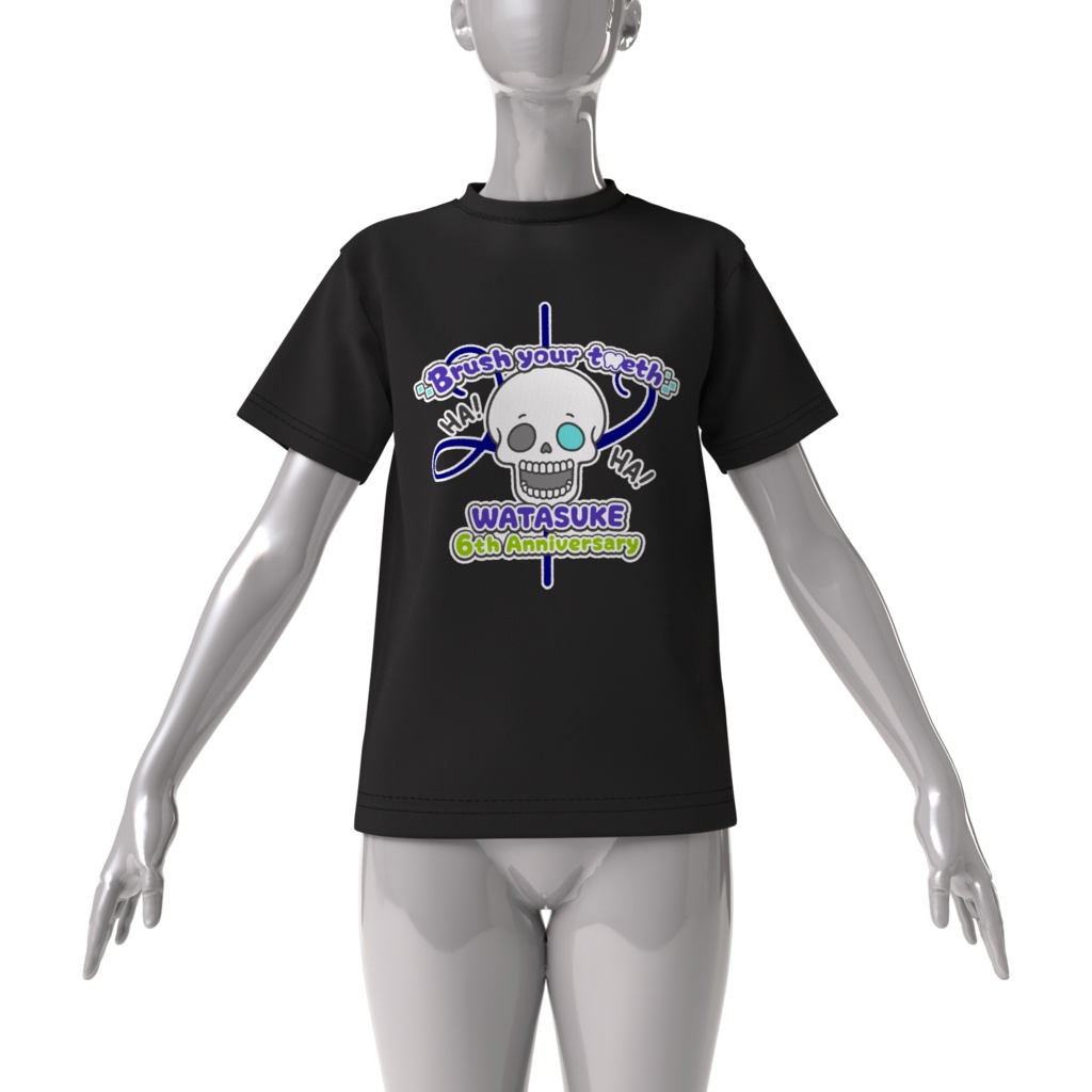わたすけ6周年記念Tシャツ(ビッグシルエット黒)