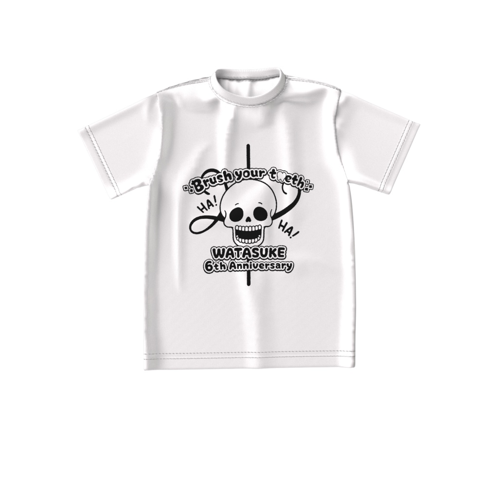 わたすけ６周年記念Tシャツ（ビッグシルエット白黒）