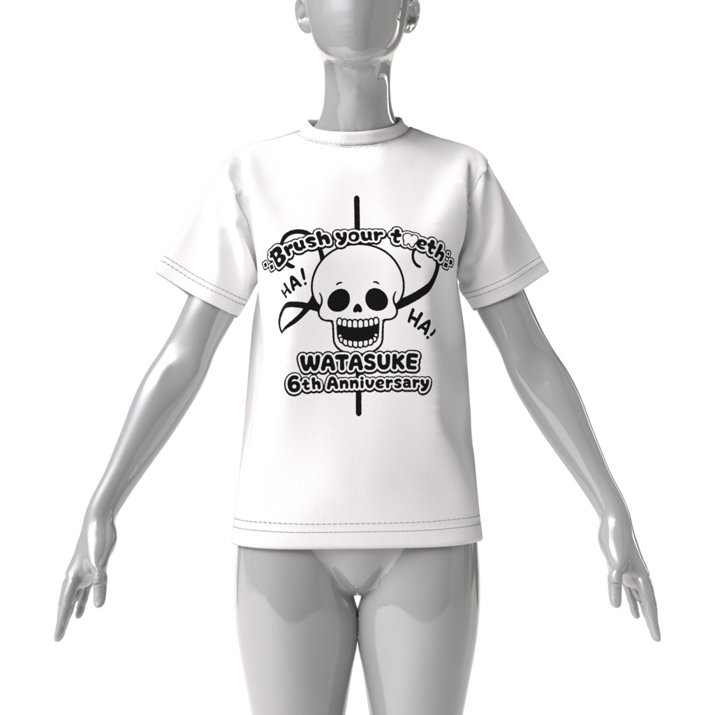 わたすけ6周年記念Tシャツ(ビッグシルエット白黒)