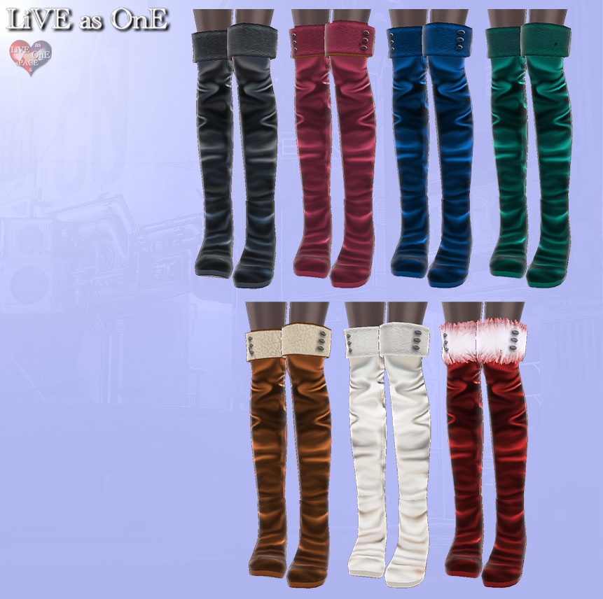 ニーハイ・リアルレザーブーツ セット&単体 VRoid用