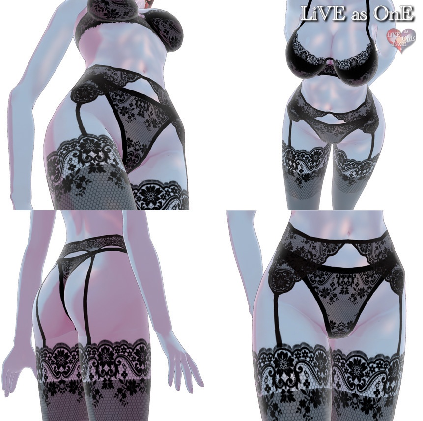 取り外し可能 高級ランジェリー4点セット7色! Vroid 下着