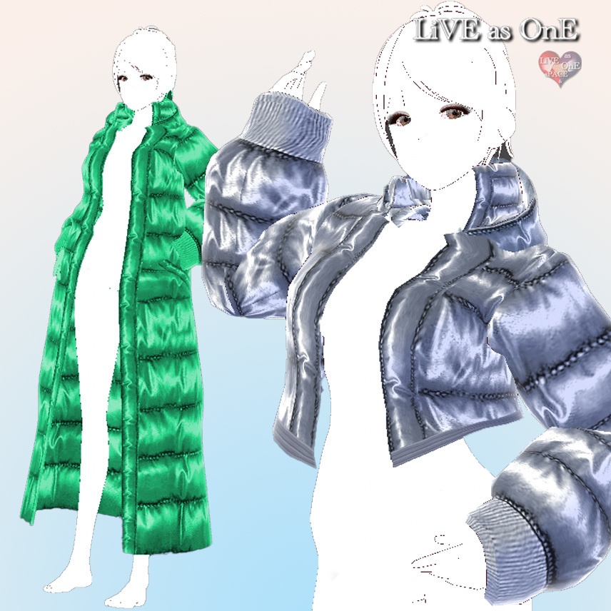 3ウェイフード付きダウンジャケット VRoid アウター 改変可