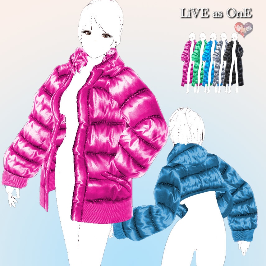 3ウェイフード付きダウンジャケット VRoid アウター 改変可