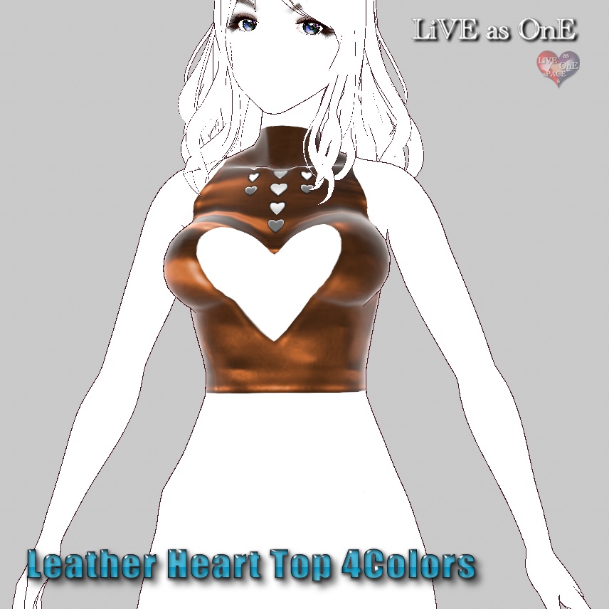 レザー製ハートトップ4色セット! インナー Vroid