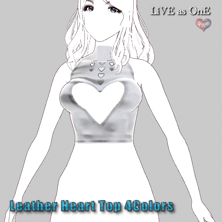 レザー製ハートトップ4色セット! インナー Vroid