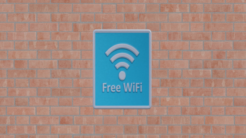 Free Wi-Fiの看板／Free WiFi Sign Board