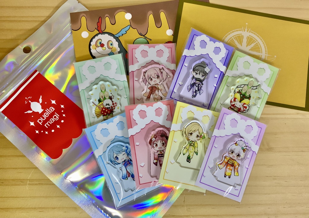 晴れ着魔法少女のミニアクリルスタンド