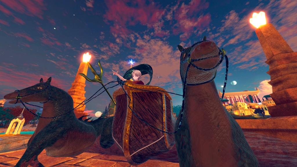 【3Dモデル】ポセイドンの二頭立て海馬戦車