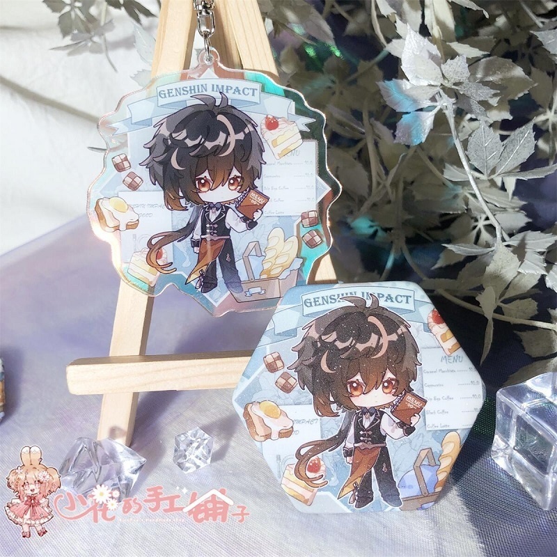 Genshin Impact genshinimpact 原神 鍾離 魈 ディルック タルタリヤ アクリルキーホルダー 缶バッジ