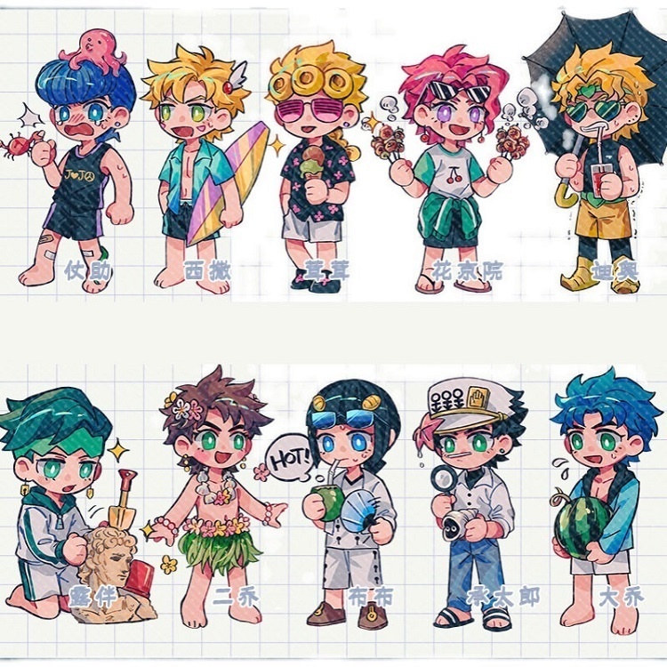 ジョジョの奇妙な冒険 東方仗助 岸辺露伴 花京院典明 空条承太郎 ジョルノ・ジョバァーナ ブローノ・ブチャラティ ディオ・ブランドー ジョセフ・ジョースター シーザー・A・ツェペリ ジョナサン・ジョースター アクリルキーホルダー